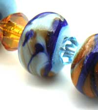 SOLD - Artisan Glass Lampwork Beads ~ Mardi Gras Set