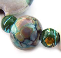 SOLD - Artisan Glass Lampwork Beads ~ Emerald Isle Set