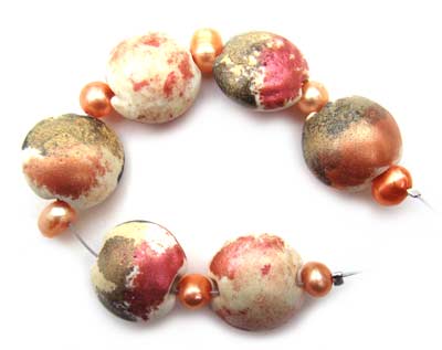 SOLD - Artisan Glass Lampwork Beads ~ Metallic Shimmer Set