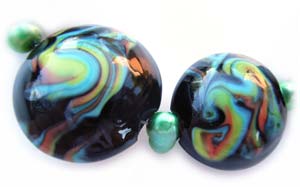 SOLD - Artisan Glass Lampwork Beads ~ Nebula Set