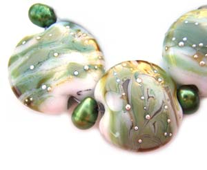 SOLD - Amazon Rain Set Artisan Glass Lampwork Beads Ian Williams