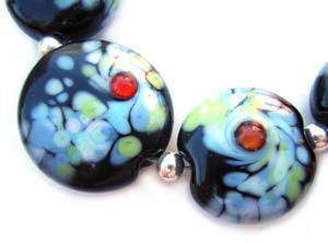 Sold - Artisan Glass Lampwork Beads ~ Harvest Moon Set ~ Ian Williams