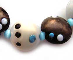 SOLD - Artisan Glass Lampwork Beads ~ Domino