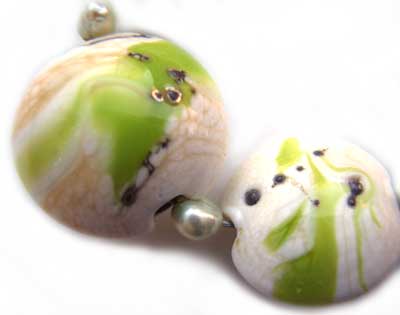 SOLD - Artisan Glass Lampwork Beads ~ Lime Icecream