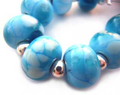 SOLD - Artisan Glass Lampwork Beads ~ Waterfall Gully Set