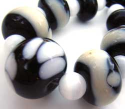 SOLD - Artisan Glass Lampwork Beads ~ Basic Black & White Set