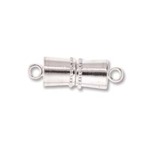 Magnetic Barrel Clasp 11x5mm Silver Plated x1