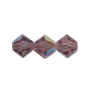 Preciosa Crystal Beads 4mm Bicone - Amethyst Light AB