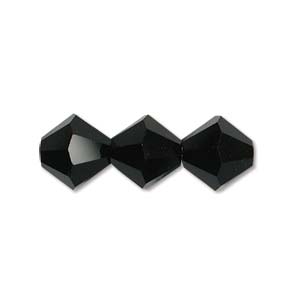 Preciosa Crystal Beads 4mm Bicone - Jet Black