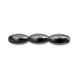 Magnetic Hematite Beads - 8x5mm Oval Rice Bead x1