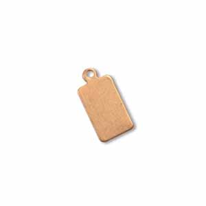 Copper Metal Stamping Blank, Rectangle 10x6mm Tag 24ga x1