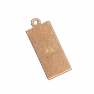 Copper Metal Stamping Blank, Rectangle Tag 24.5x11.5mm, 24ga x1