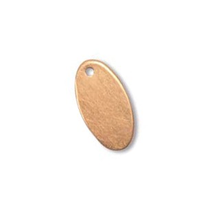 Copper Metal Stamping Blank, Oval 12x6mm Charm Tag 24ga x1