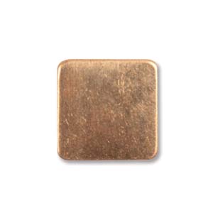 Copper Metal Stamping Blank, Square 12.5x12.5mm 24ga x1
