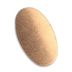 Copper Metal Stamping Blank, Oval 22x12mm, 24ga, x1