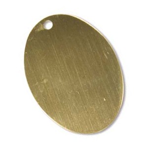 Gold Filled Oval 32x23mm 24g Stamping Blank Pendant x1
