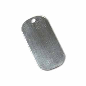 Sterling Silver Rectangle Dog Tag 25x13mm 24g Stamping Blank Pendant x1