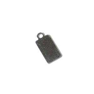 Sterling Silver Rectangle Tag 12.3x6mm 24g Stamping Blank Charm x1
