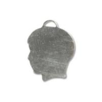 Sterling Silver Boy Head Silhouette 19x15mm 24g Stamping Blank Charm x1