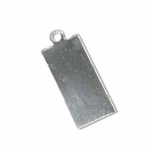 Sterling Silver Rectangle Tag 24.4x11.4mm 24g Stamping Blank Pendant x1