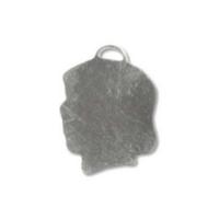 Sterling Silver Girl Head Silhouette 20x15mm 24g Stamping Blank Charm x1
