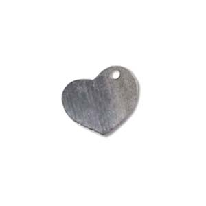Sterling Silver Heart Tag 10x8mm 24g Stamping Blank Charm x1