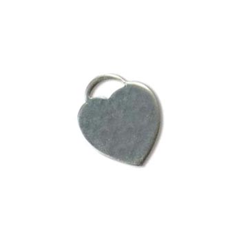 Sterling Silver Heart Lock Tag 14.5x12mm 19g Stamping Blank Charm x1