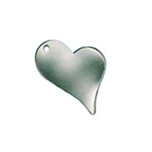 Sterling Silver Heart 16.2x11.5mm 24g Stamping Blank Charm x1