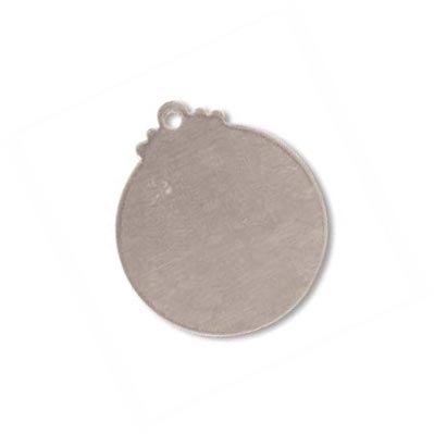 Sterling Silver Ornamental Circle Tag 16.7mm 24g Stamping Blank Charm x1