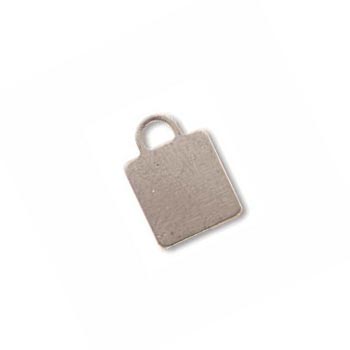 Sterling Silver Square Tag 8x11mm 24g Stamping Blank Charm x1