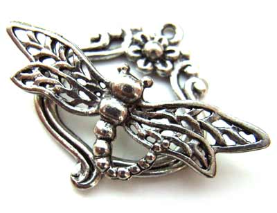 BALI Style Filigree Dragonfly Toggle Clasp