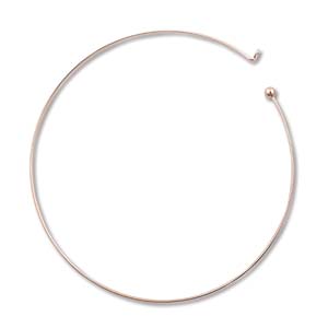 Neck Wire Torque 16 inch - 42cm Copper Plated Add-A-Bead Necklace