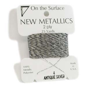 On the Surface - New Metallics 2 Ply 25yds Thread Antique Silver
