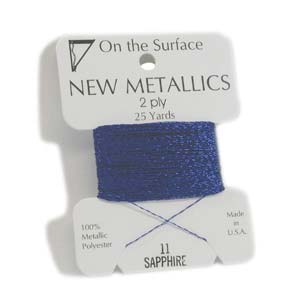 On the Surface - New Metallics 2 Ply 25yds Thread Sapphire