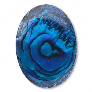 Cabochon - Paua Shell Blue 30x22mm Oval x1