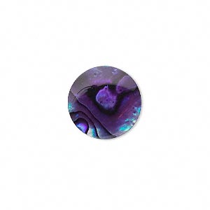 Cabochon - Paua Shell Purple 15mm Round x1