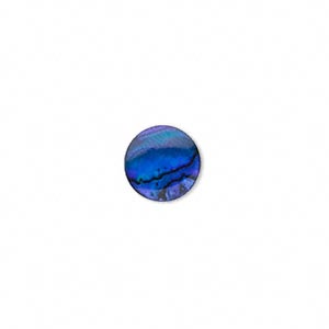 Cabochon - Abalone Shell Peacock Blue 10mm (2.3mm) Round x1