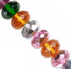 Czech Glass Fire Polished beads 11/7mm Roundel x5 Assorted Mix