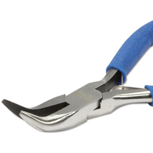 Beadsmith Colour ID Blue Bent Chain Nose Economy Pliers - Jewellers Tools