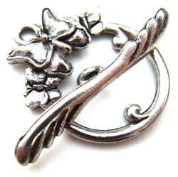 Butterfly Trio Toggle Clasp - Silver Tone x1 