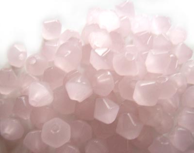 Fire Polished Opaque Glass Beads 6mm Bicone - Rose Alabaster x75 beads