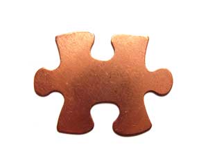 Copper Jigsaw Puzzle Piece 31x23mm 24g Stamping Blank x1