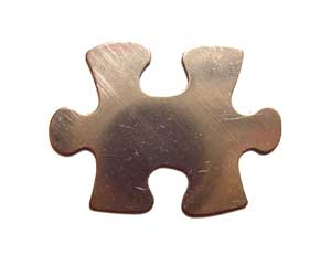 Nickel Silver Jigsaw Puzzle Piece 31x23mm 24g Stamping Blank x1