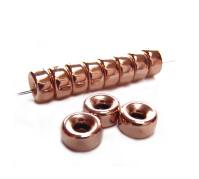 14kt Rose Gold Filled Beads 5mm Roundel Donut Bead (1.5mm hole) x1