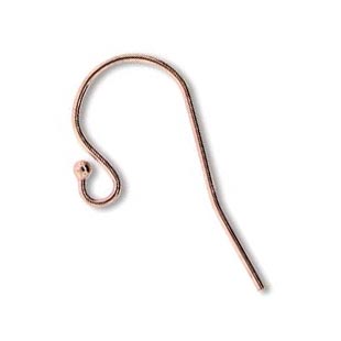 14kt Rose Gold Filled 21g 20x10.5mm 1.5mm Ball End Earring Hooks Round Wire x1pr