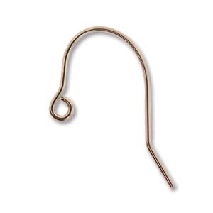 14kt Rose Gold Filled 21g 21x15mm French Earring Hooks Round Wire x1pr