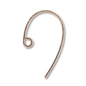 14kt Rose Gold Filled 21g 21x13mm Bass Clef Earring Hooks Round Wire x1pr