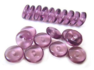 Czech Glass Rondell Disk Spacer Beads 6mm Amethyst Mid x50