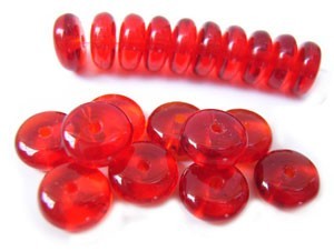 Czech Glass Rondell Disk Spacer Beads 6mm Siam Ruby x50