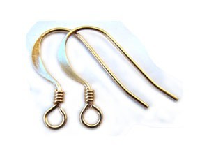 Earring Hooks Flat with Coil 19x14mm Gold Plated x144 (72 prs)